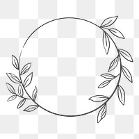 Floral ornament png frame, transparent background