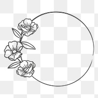 Floral ornament png frame, transparent background