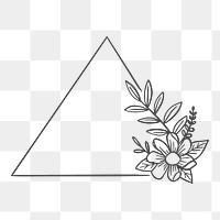 Png Triangle botanical frame element, transparent background