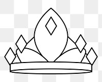 Png luxurious crown element, transparent background