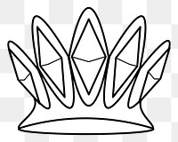 Png jeweled crown element, transparent background