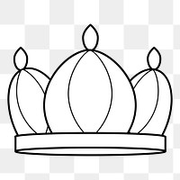 Png queen crown element, transparent background