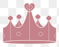 Png pink queen crown sticker, transparent background