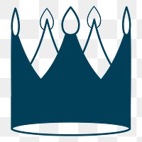 Png blue crown sticker, transparent background