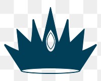 Png blue luxurious crown sticker, transparent background