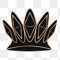 Png black luxurious crown element, transparent background