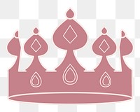 Png pink jeweled crown sticker, transparent background