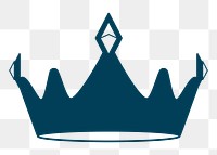 Png blue luxurious crown sticker, transparent background