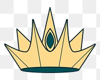 Png yellow crown sticker, transparent background