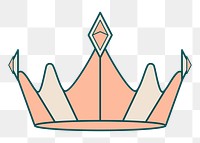 Png orange crown sticker, transparent background