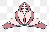 Png pink crown sticker, transparent background