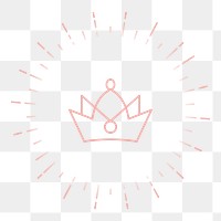 Png cute royal crown doodle element, transparent background