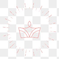 Png cute royal crown doodle element, transparent background