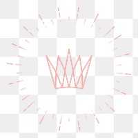 Png cute royal crown doodle element, transparent background