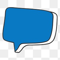 Png blue speech box, transparent background