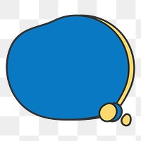 Png blue message bubble, transparent background