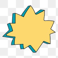 Png yellow starburst speech bubble, transparent background