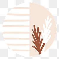 Botanical badge png, transparent background