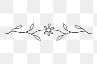 Png feminine ornament divider element, transparent background