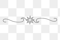 Png feminine ornament divider element, transparent background