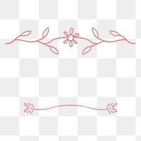 Png pink feminine ornament divider element, transparent background