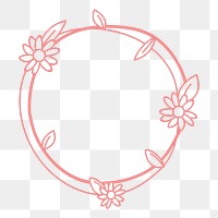 Floral ornament png frame, transparent background