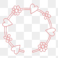 Floral ornament png frame, transparent background