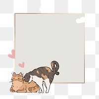 Cute cat png badge, transparent background