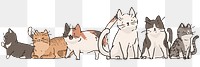 Adorable cats png, transparent background