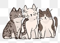 Png cat friendship doodle sticker, transparent background