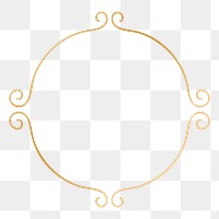 Png gold luxurious frame, transparent background