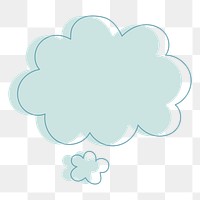 Png blue conversation cloud, transparent background