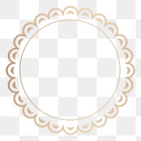 Png golden circle border frame, transparent background