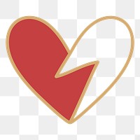 PNG Heart illustration sticker, transparent background