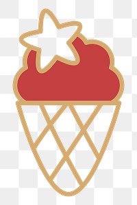 PNG Ice cream illustration sticker, transparent background