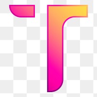 Png Capital letter T vibrant element, transparent background