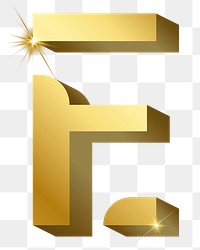 Png E letter, shiny 3D font, transparent background