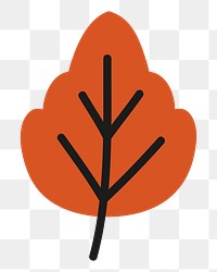 Png orange fall leaf sticker, transparent background