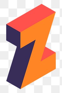 Png Orange isometric alphabet element, transparent background