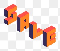 Png Orange sale word element, transparent background