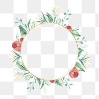 Aesthetic flower png frame, transparent background