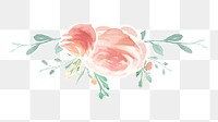 Png pink rose watercolored flower element, transparent background