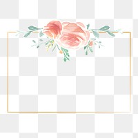 Aesthetic flower png frame, transparent background