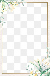 Aesthetic flower png frame, transparent background