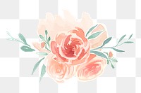 Watercolor rose png, transparent background