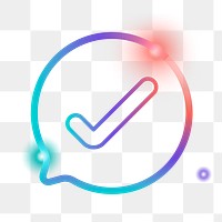 Png colorful check mark icon, transparent background