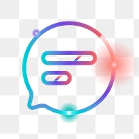 Png colorful chat icon, transparent background