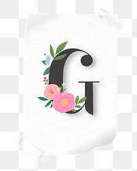 Png botanical g greeting card element, transparent background