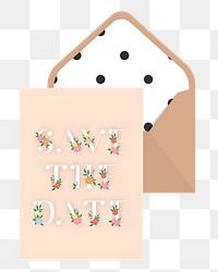 Png cute wedding invitation element, transparent background