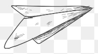 Png paper plane doodle design element, transparent background